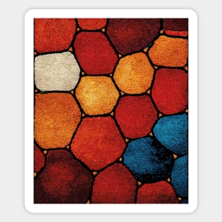Warm Hexagon Pattern | Geometric Stained Glass Art Magnet
